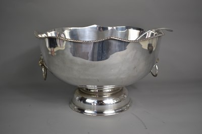 Lot 7 - A silver plated punch bowl, the large bowl...