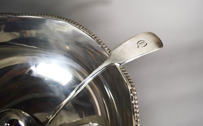 Lot 7 - A silver plated punch bowl, the large bowl...