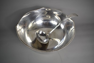 Lot 7 - A silver plated punch bowl, the large bowl...