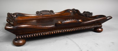 Lot 270 - A fine rosewood miniature tray with raised...