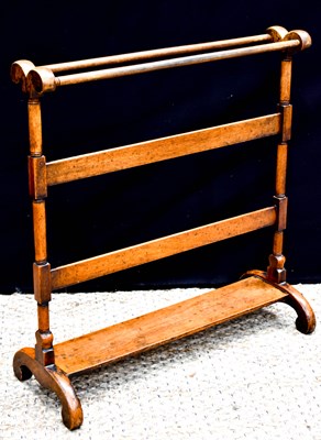 Lot 424 - A Victorian mahogany towel rail with platform...