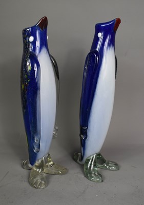 Lot 36 - Two large vintage Murano glass penguins, 30cm...