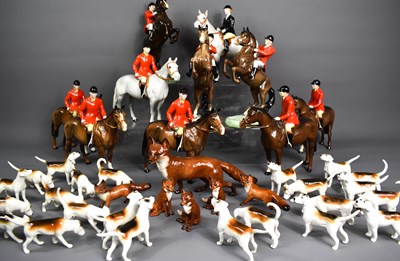 Lot 106 - A large collection of Beswick hunting horses...