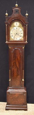 Lot 393 - A fine George III flame mahogany eight day...