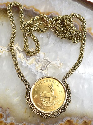 Lot 168 - A 1978 1oz Krugerrand mounted in a 9ct gold...