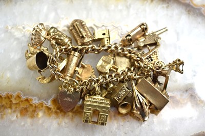 Lot 169 - A fine 9ct gold charm bracelet with 24 charms...