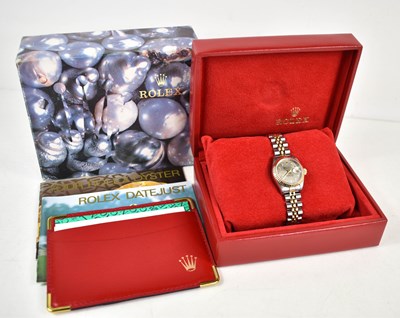 Lot 132 - A lady’s Rolex Datejust with diamond numerals,...