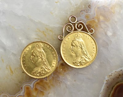 Lot 197 - Two Queen Victoria gold half sovereigns,...