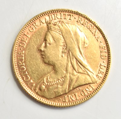 Lot 187 - A Queen Victoria full gold sovereign, veiled...