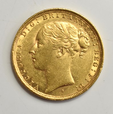 Lot 189 - A Queen Victoria full gold sovereign, young...