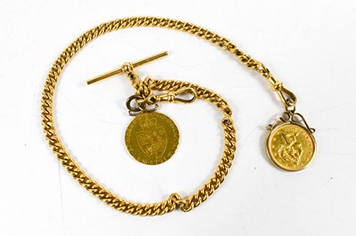 Lot 202 - An 18ct Gold hallmarked Albert chain fitted...