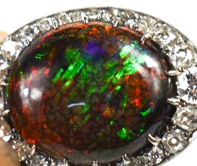Lot 130 - A 19th century ammolite and diamond brooch,...