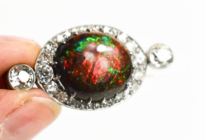 Lot 130 - A 19th century ammolite and diamond brooch,...