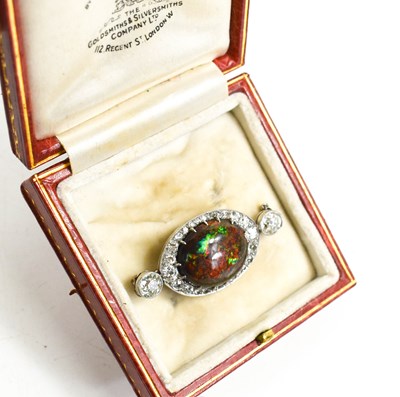 Lot 130 - A 19th century ammolite and diamond brooch,...