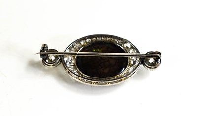 Lot 130 - A 19th century ammolite and diamond brooch,...