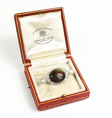 Lot 130 - A 19th century ammolite and diamond brooch,...
