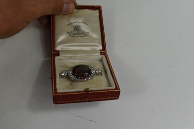 Lot 130 - A 19th century ammolite and diamond brooch,...