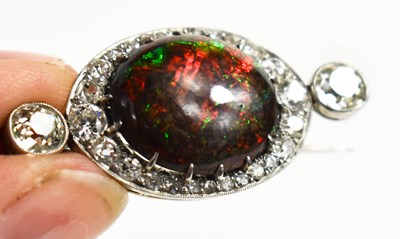 Lot 130 - A 19th century ammolite and diamond brooch,...
