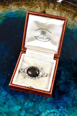 Lot 130 - A 19th century ammolite and diamond brooch,...