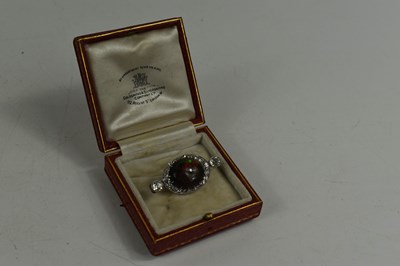Lot 130 - A 19th century ammolite and diamond brooch,...