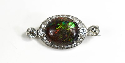 Lot 130 - A 19th century ammolite and diamond brooch,...