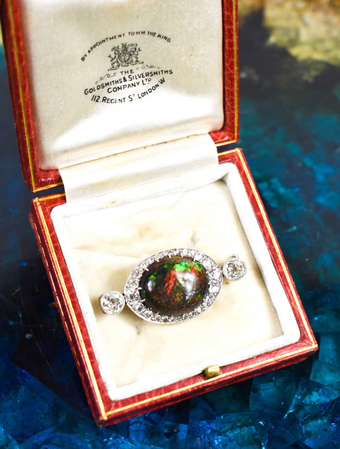 Lot 130 - A 19th century ammolite and diamond brooch,...
