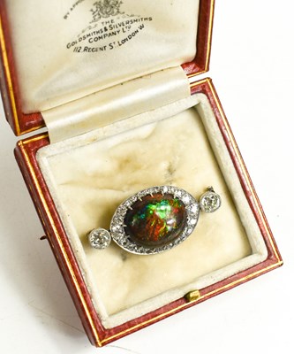 Lot 130 - A 19th century ammolite and diamond brooch,...