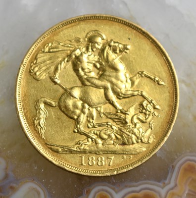 Lot 154 - A Queen Victoria gold two pound coin, Jubilee...