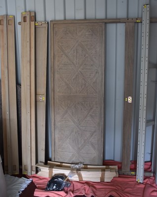 Lot 457 - A modern super king bed frame in grey wood,...