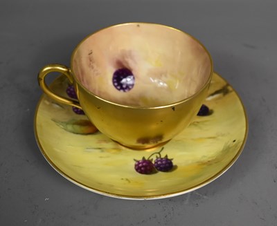 Lot 84 - A Royal Worcester cabinet cup and saucer...
