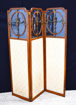 Lot 456 - A Edwardian Sheraton revival polychrome painte...