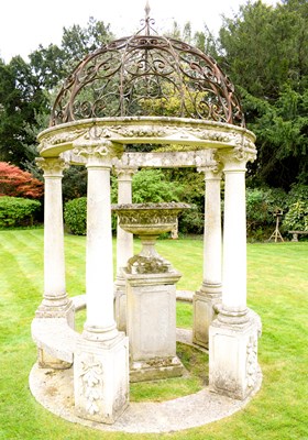Lot 528 - A 20th century stone temple with five pillars...