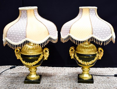 Lot 356 - A pair of Empire style large modern table...