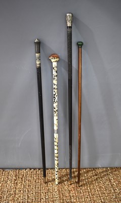 Lot 103 - A group of walking canes to include an...