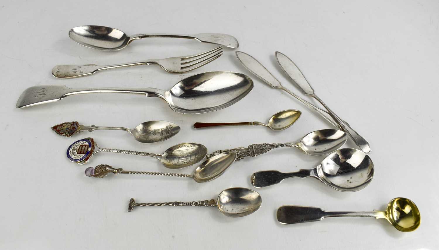 Lot 26 - A group of assorted silver flatwares including...