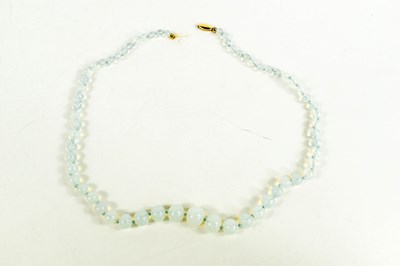 Lot 52 - A 14ct gold and iridescent glass bead necklace,...