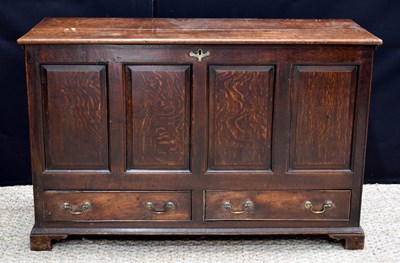 Lot 447a - An 18th century oak mule chest with four...