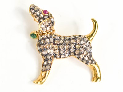 Lot 243 - A silver gilt and diamond set brooch in the...