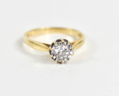 Lot 85 - An 18ct gold and diamond solitaire ring, the...