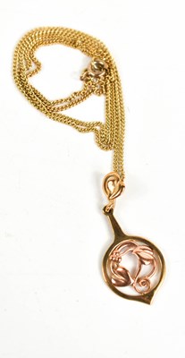 Lot 67 - A 9ct gold Clogau style pendant necklace, the...