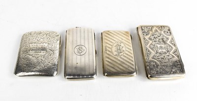 Lot 321 - A group of four silver card and cigarette...