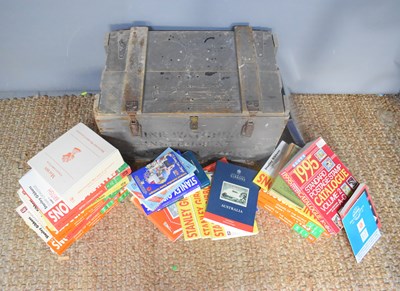 Lot 179 - A vintage wooden military box together with a...
