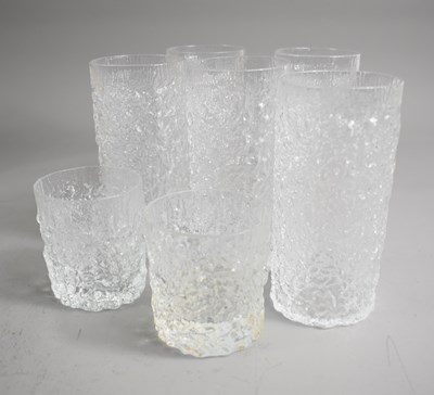 Lot 19 - A set of five Whitefriars "Glacier" glass...