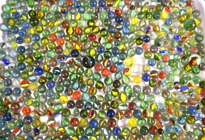 Lot 346 - A group of vintage glass marbles of various...
