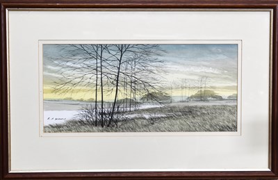 Lot 282 - RG Massey (20th century): Fenland landscape,...