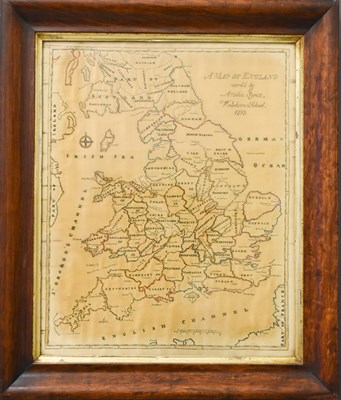 Lot 359 - A fine 18th century embroidered map of England,...