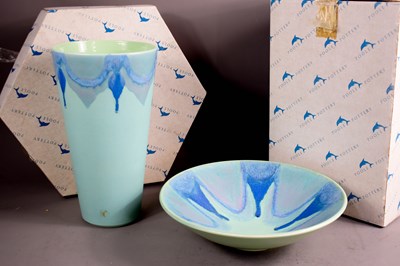 Lot 7 - A Poole Pottery 'Aqua' design vase 35cm high,...