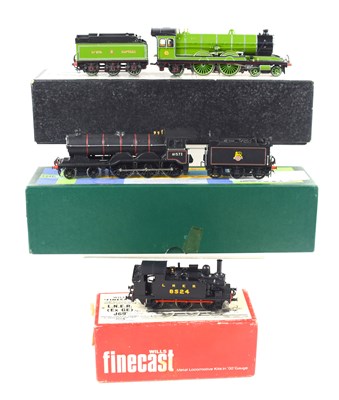 Lot 406 - Three kit built locomotives and tenders, OO...