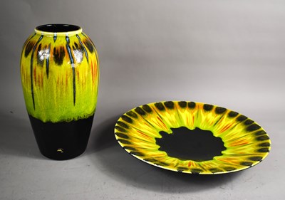 Lot 6 - A Poole pottery vase 33cm high and bowl 43cm...