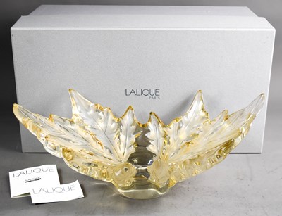 Lot 1 - A Lalique Champs Elysees bowl, gold glass,...
